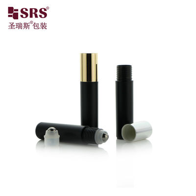 kaufen 10 ml Frosted Black Roller Flasche für Parfum Leere Augen Serum Roll auf Flasche mit Metall Roller Ball Fabrikverkauf Online-Herstellung