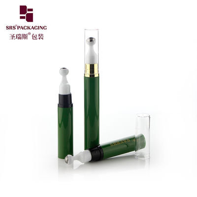 kaufen Grün gefärbte Rollerflasche mit Airless-Pump-Applikator 10ml 12ml 15ml Augenpflege-Verpackungsherstellung Online-Herstellung