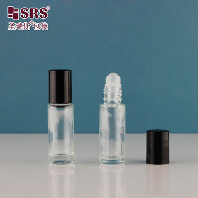 kaufen 4ml 5ml 8ml 10ml Schwarz Einfarbig Schraubverschluss Wand Glas Roll-On Flasche PP Kugel Parfümöl Online-Herstellung