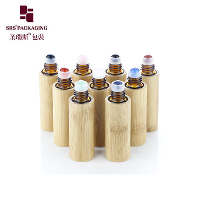 kaufen BG-5ML Massage Bambus Glas Edelstein Rollflasche für Aromatherapieöl Online-Herstellung