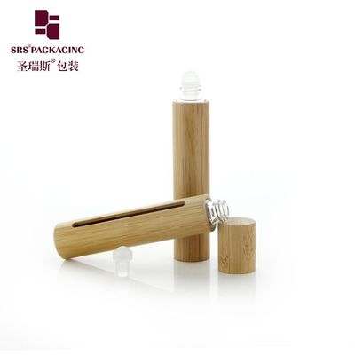 kaufen BG(G)-10ML Leere Bambus-Rollerflasche Echtholz Bambusmaterial für ätherisches Öl mit Fensterglas-Applikatorkugel Online-Herstellung