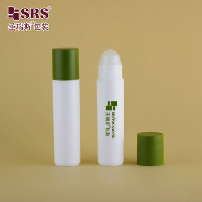 kaufen RPP(P)-30ml 1oz weiße matte Frostflasche aus Kunststoff mit matte Armee grüne Kappe mit Roller Ball Applikator für Kosmetik Online-Herstellung
