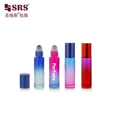 kaufen BLPM-10ml Leerer Rundzylinder Gradient farbenfrohe Edelstahl-Rollkugel Parfüm 10ml Roll On Flasche für die Anwendung von Kosmetiköl Online-Herstellung