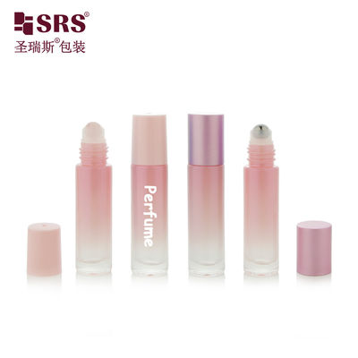 kaufen BLPM-10ml Rosa Leerer Rollerball-Fläschchen-Behälter in zylindrischer, runder Form für Parfümöl-Kosmetikflasche mit Rosenquarz-Rollerball Online-Herstellung