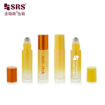 kaufen BLPM-10ml Formglas-Rollflasche mit Matte-Gradentiert-Gelbfarbe Anpassung Kostenlose Probe mit Stahlkugel für Duftparfüm Online-Herstellung