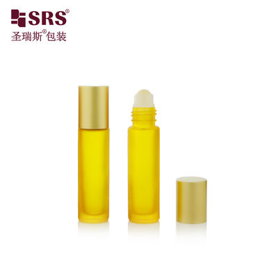 kaufen BLPM-10ml Edelstahl Rollkugel Dicke Wand Roll On Glasflasche Für Hautpflege Essenz mit mattem Goldkappe für duftendes Parfum Online-Herstellung