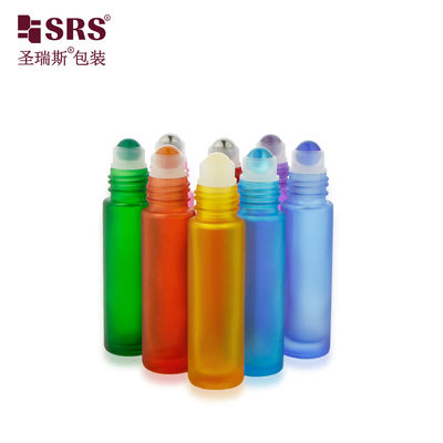 kaufen BLPM-10ml Anpassbare, mehrfarbige, dickwandige, geätzte grüne Glas-Rollerflasche für kosmetische und Parfümöl-Anwendungen mit Edelstein-Kugel Online-Herstellung