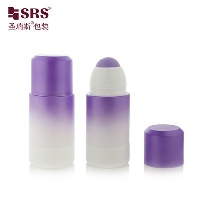 kaufen RPPE(P)-75ML Fabrik Direktverkauf Leere Parfüm-Markenbildung Weiß Lila Farbverlauf Nachfüllbare Roll-On-Flasche mit Logo-Druck und lila hohler Rollerkugel Online-Herstellung