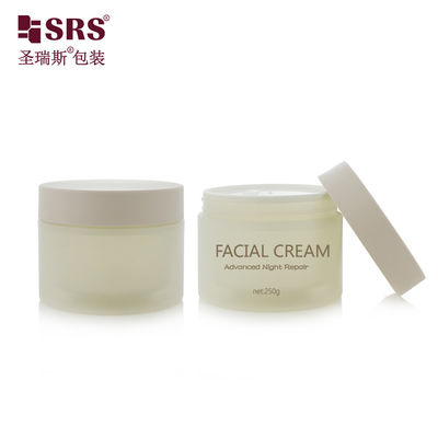 kaufen SRSJK-250g Umweltfreundliches, mattiertes, klares Kunststoff-Creme-Glas, Labor-Doppelwandglas mit runder, zylindrischer Form, Glasverpackung für Kosmetika Online-Herstellung