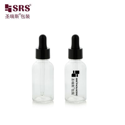 kaufen D001-50ml Persönliche Pflege Pharmazeutische Leere, klare, transparente Glasmaterial-Tropfflasche mit Glas- und Siebdruck-Logo-Anpassung Online-Herstellung