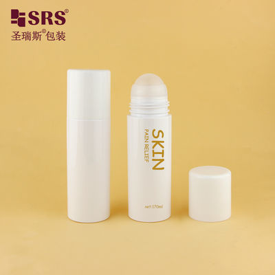 kaufen PET43-170ML recycelbare weiße PET PCR-Kunststoffflasche mit Metall-Rollerball zur Schmerzlinderung Online-Herstellung