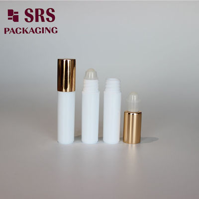 kaufen SRS leere kosmetische 5-ml-Rollerflasche aus weißem Kunststoff mit goldenem Aluminiumverschluss Online-Herstellung