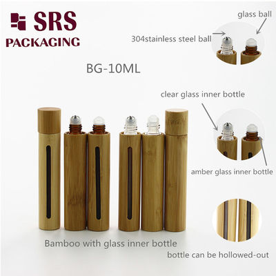 kaufen SRS Echte Bambus Kosmetik Parfüm Glas Roll-On Flasche 8ml 10ml 15ml Online-Herstellung