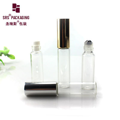 kaufen Leere kosmetische Glas-Roll-on-Flasche, runde, transparente Farbe, Parfüm, 5 ml Online-Herstellung
