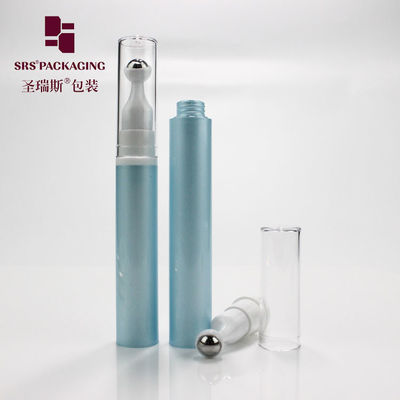 kaufen 5 ml, 10 ml, 12 ml, 15 ml, kosmetische leere Presse, Airless-Kunststoff-Creme, blaue Roll-on-Flasche Online-Herstellung