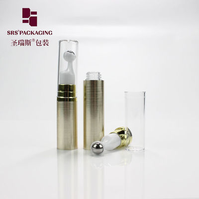 kaufen Leere Kunststoff-Kosmetikflasche, goldfarben, 5 ml, 10 ml, 12 ml, 15 ml, Mini-Augencreme-Rollerflasche Online-Herstellung