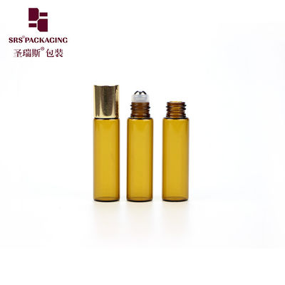 kaufen Leere kosmetische bernsteinfarbene Mini-5-ml-Glasrolle auf der Flasche mit Aluminiumverschluss Online-Herstellung