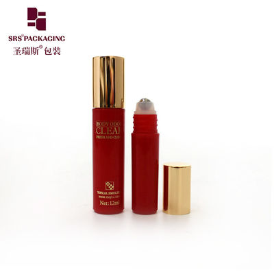 kaufen RPA-5ML Großhandelspreis Rote Leere Rollerflasche für Augenpflege Unter-Augen-Rollerkugel mit Gold-Schraubverschluss Fabrikverkauf Online-Herstellung