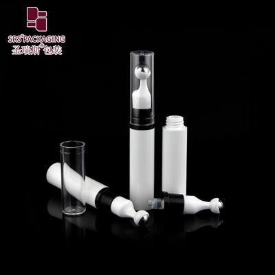 kaufen A0031-10ML Weiße Rollon mit luftfreiem Pumpenkopf Edelstahlrollenkugel Weiße Augenserve Flasche Kosmetikverpackung Online-Herstellung