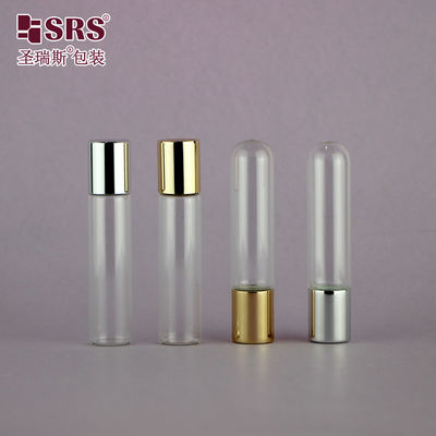 Ätherische Öle Parfum Glas Flasche klar 6 ml mit Kappe Stahlkugel