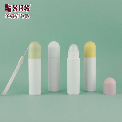 20ml White PP PCR Plastic Roll On Bottle For Essential Oil Perfume Lotion Eye Care