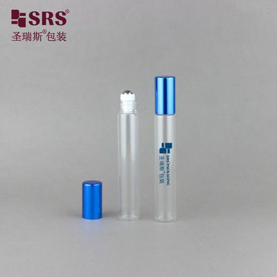 BLP ((S-A) -10ML Klarstahl-Rollkugel Glasflasche Dünne Wand mit Aluminium-Metallkappe