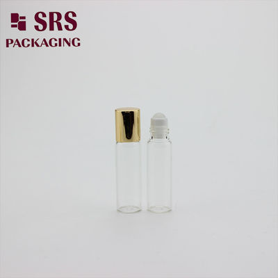 SRS 5 ml Rollerball-Flasche aus klarem Glas mit goldfarbenem Aluminiumverschluss