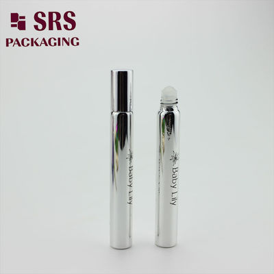 SRS leere 15-ml-Rollerballflasche aus silbernem Glas mit silbernem Aluminiumverschluss
