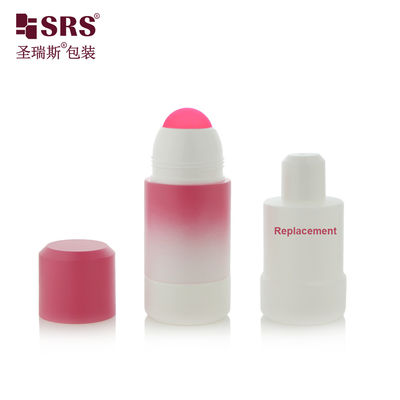 RPPE(P) -75ml Leere Runde Schraubkappe Gradient Rosa Rollen auf Flasche Für beruhigendes Gel mit rosa Plastikkugel