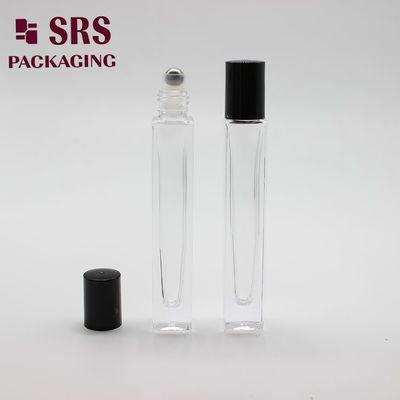 SRS kosmetische Quadratform klare Farbe dicke Wand 10 ml Glasrolle auf Flasche