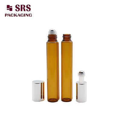 Leere Parfüm Amber Glas Rollkugel Flasche 10 ml mit Aluminiumkappe