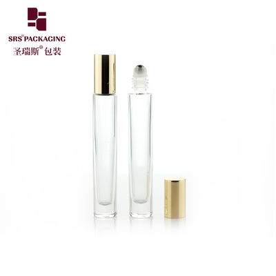 GB1 Leere zylindrische Glasflasche für ätherische Öle 10 ml mit Gold-Silber-Metallkappe